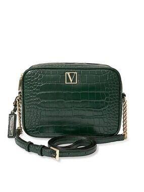 Victoria's Secret Emerald Green Croc Crossbody Bag